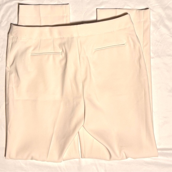 (8) ANNE KLEIN FLY FRONT EXTENDED TAB BOXIE PANT CREAM COLORED Tapered Leg - Picture 7 of 16